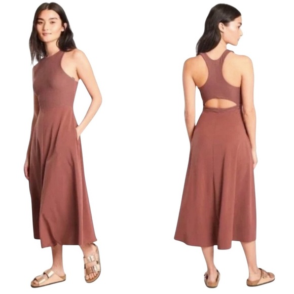 Athleta - Winona Midi Support Dress in Hearth Rose Sz XL - Picture 1 of 9